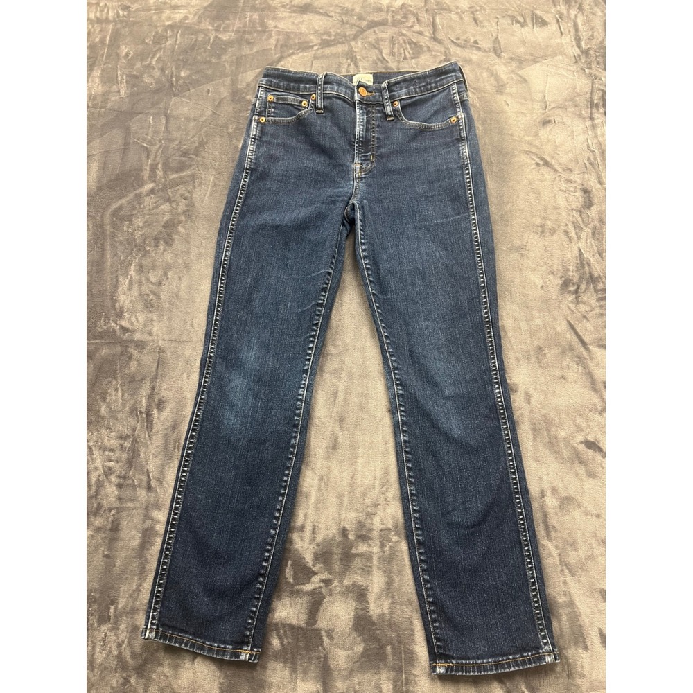 J.Crew 9" Vintage Straight Jeans Womens 28 Dark Wash Indigo High Rise Ankle